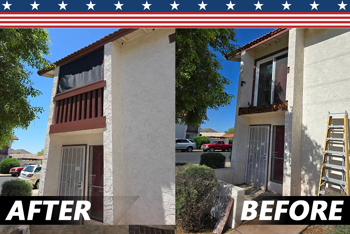 Repair damaged balcony.